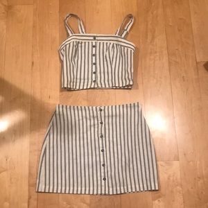 2 piece cotton crop top an mini skirt